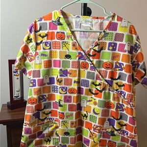 Libby Halloween Scrub Top